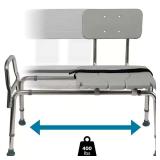 Heavy-Duty Sliding Transfer Bench, Cut-Out Seat
