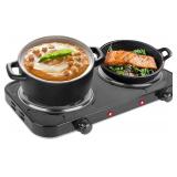 Electric 2000W Dual Burner Hot Plate - Non Slip