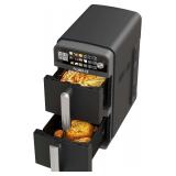10-QT Dual Large Air Fryer, XL 2-Basket, Black