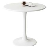 White Round Modern Tulip Dining Table, 24 inch