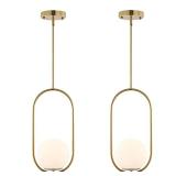 Gold Globe Pendant Light, 1-Light Brass Fixture