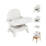 Booster Seat for Kitchen Chair with Tray Gray