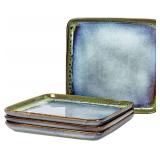 HENXFEN LEAD 11' Square Ceramic Dinner Plates (4)