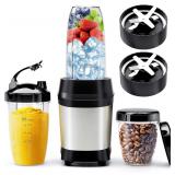 Nahida 1200W Blender, 23-37oz Cups, Silver