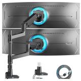ARES WING Dual Monitor Arm for 17-49 Inch, Black