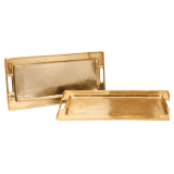 Objet D Art Gold Tray Set, Rectangular (2)