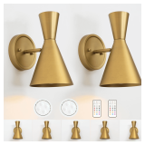 HEQIQEH Battery Sconces, 2, RGB Remote, Dimmable