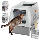 Tom & Sora Stainless Sifting Litter Box XL, Grey