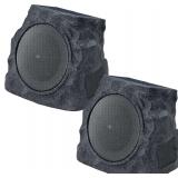 uuffoo 2-Pack Solar Rock Speakers IP44 RGB Lights