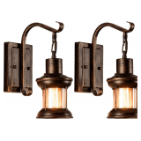Vintage Glass Wall Sconce 2-Pack, Rustic Wall Lamp