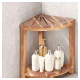 Bathroom Corner Shower Stool with Storage Shelf