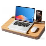 Wishacc Bamboo Lap Desk Tray, Natural Wood