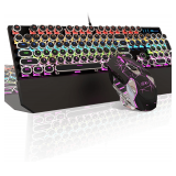 Typewriter Gaming Keyboard & Mouse, RGB, Red