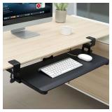 Keyboard Tray Under Desk, C-Clamp, 30'W x 12'D