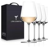 LUNA & MANTHA White Wine Glasses Set of 4 14oz