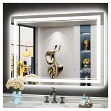LED Bathroom Mirror with Lights, 3-Color, Anti-Fog