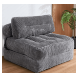 Folding Sofa Bed, Convertible Sleeper Chair, Grey