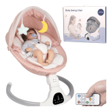 JFOVMCYG Electric Baby Swing with Bluetooth Pink