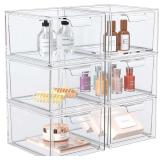 SpaceHacks 6 Pack Stackable Makeup Organizer