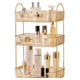 Akinbas 3-Tier Bathroom Organizer Tray (Gold)