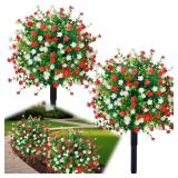 Boxwood Topiary Balls with Spikes, 24' Faux Plants
