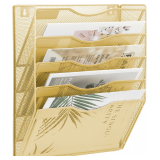 EASEPRES 5-Pocket Mesh Wall File Organizer, Gold