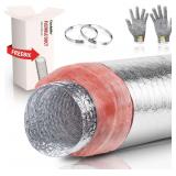 8-Inch Insulated Flexible Duct, 25 ft, R6 Aluminum