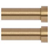 VOIIY 2 Pack Gold Curtain Rods 18-42' 1' Dia