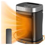 JIBUFI 1500W PTC Space Heater, Remote, 12h Timers
