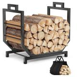 Kcysta Firewood Rack with Carrier, Metal Holder