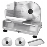 200W Meat Slicer Machine, 2 Blades, 7.5', 0-15mm