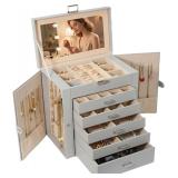 BOOVO 6-Layer Jewelry Box Organizer (Silver)