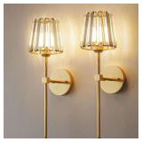 Crystal Battery Sconces (2) with Crystals