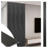 Art3d WPC Slat Wall Panels, 8-Pack, 108x6in, Black