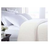 Hillfair Cotton Blanket   Cal King 102x108 Ivory