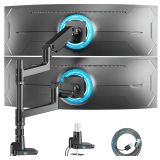 ARES WING Dual Monitor Arm for 17-49 Inch, Black