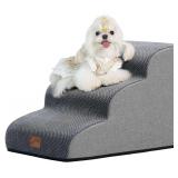 GoGoBunny Ramp Dog Stairs 15.7' H, 3-Step Grey