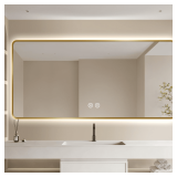 36x72 in Gold LED Mirror, Backlit, Dimmable