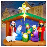 8ft Christmas Nativity LED Inflatable Scene