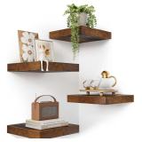 Olakee Corner Floating Shelf Set of 4, 9.84  black