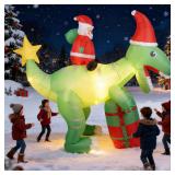 8.5FT Santa Riding Dinosaur LED Inflatable Decor