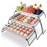 Black 3-Tier Melamine Tray & Cupcake Stand
