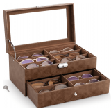 MoKo Sunglasses Organizer Case with Drawer Lid