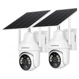 SEHMUA 2K Solar Security Cameras 2-Pack 360  View