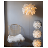 Ostrich Feather Floor Lamp White, Modern Stand