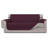 Easy-Going Reversible Couch Cover, Wine/Beige