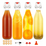 1 L Swing Top Glass Bottles, 4 Pack