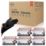 M68 Black Nitrile Gloves - 4 Mil, Powder Free