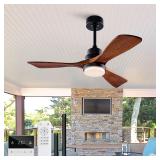 42-Inch Outdoor Ceiling Fan w/ Light Black Walnut