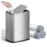 8L Swing-Top Trash Can, Stainless Steel